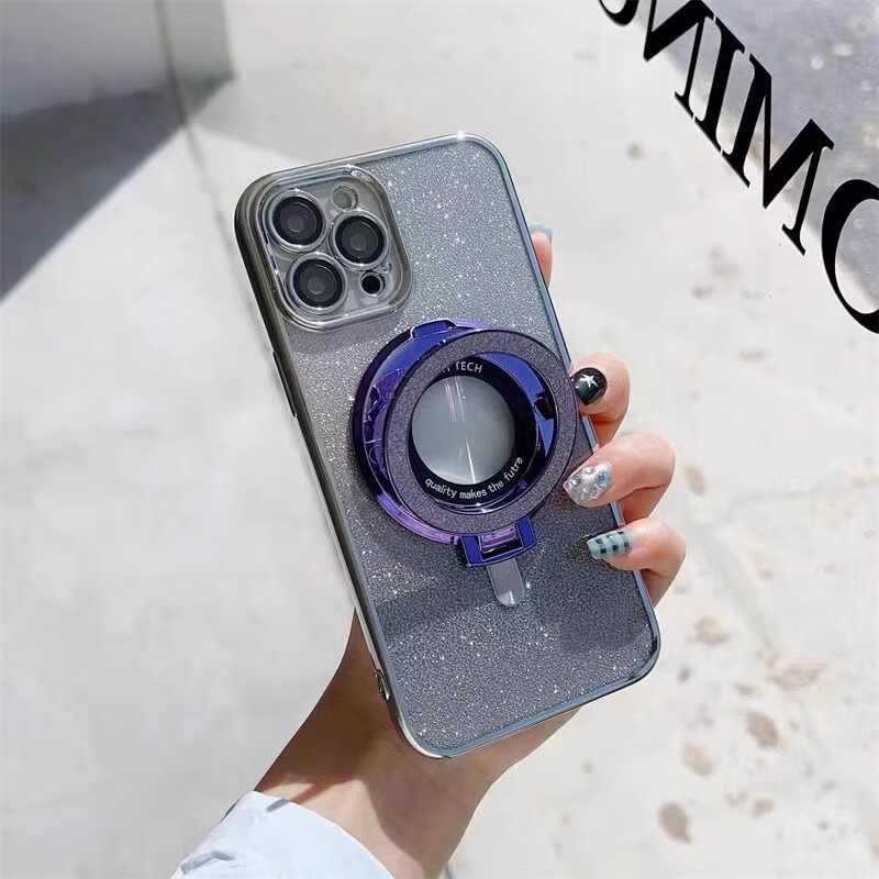 New Magnetic Mobile Phone Bracket Glitter Ring Cd Beauty Makeup Mirror Desktop Mobile Phone Bracket Creative Ring Bracket - Image 5